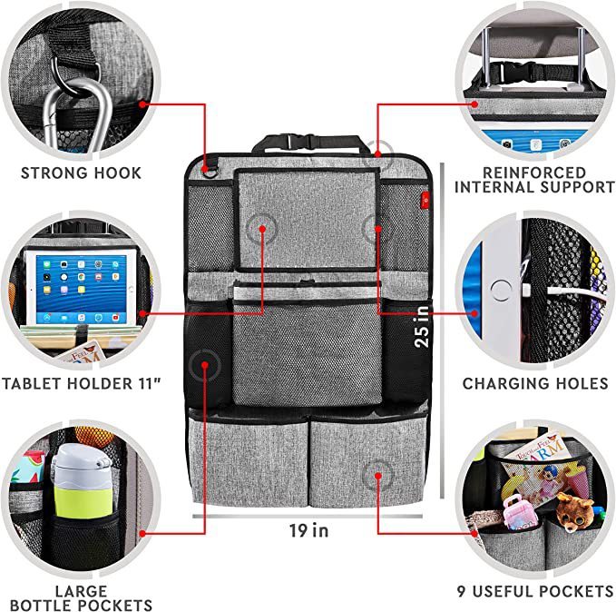 Car Seat Organizer Back Shopping Bags Multi-function Anti-kick
