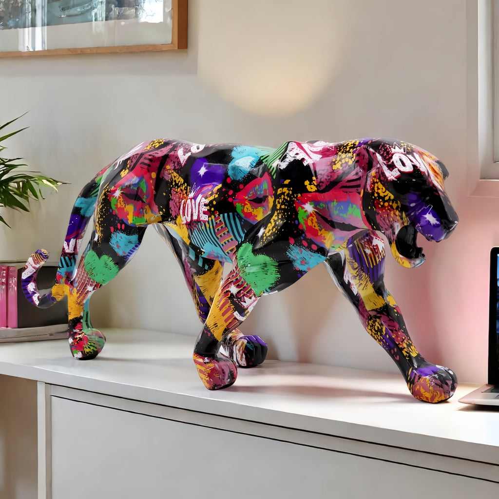 Modern Minimalist Simulated Leopard Figurine Home Decor Gift Box
