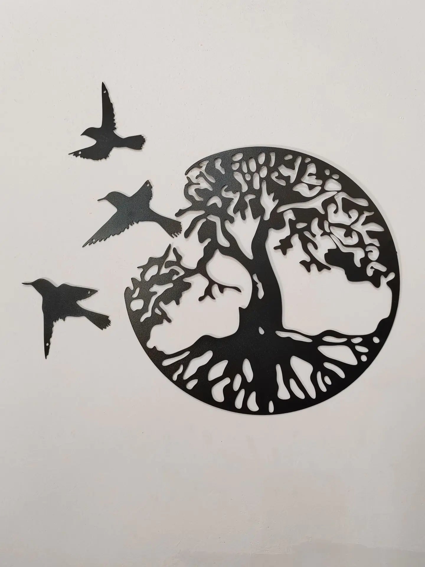 Tree of Life Metal Wall Art with Birds for Home Decor