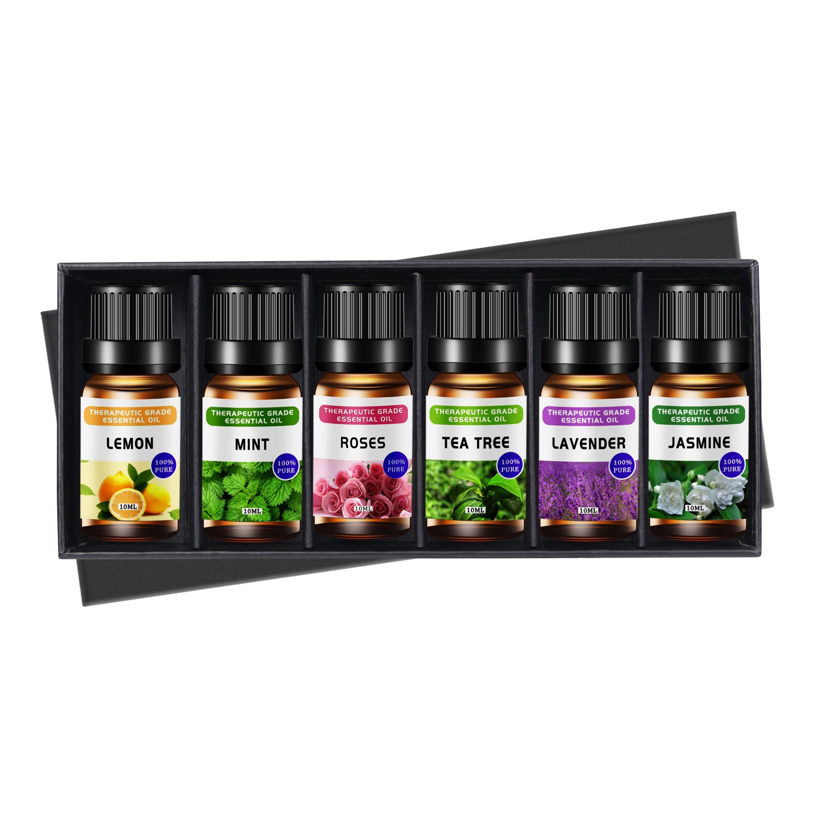 Aromatherapy Oil Single Square Essential Oil Kit 10ml Lavender Rose Plant Massage Essential Oil