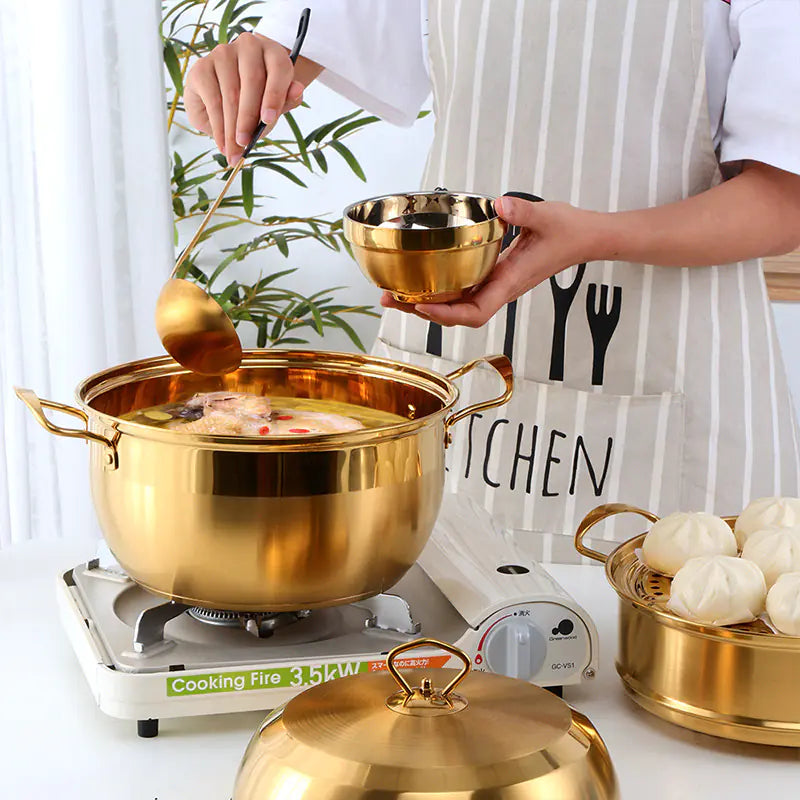 Large-Capacity Double-Layer Stainless Steel Steamer