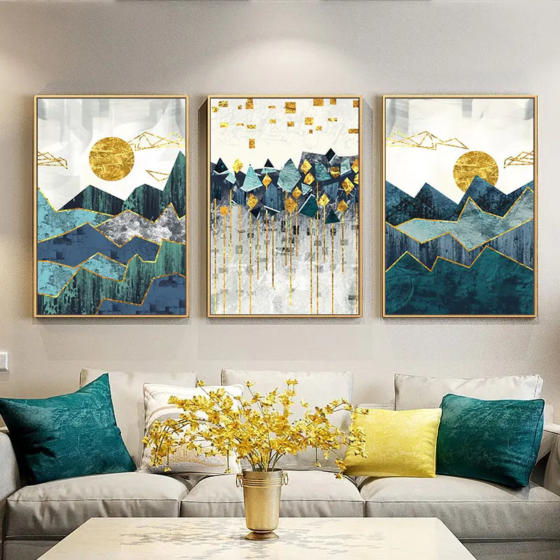 Modern Abstract Sun Art Print for Home Wall Decor
