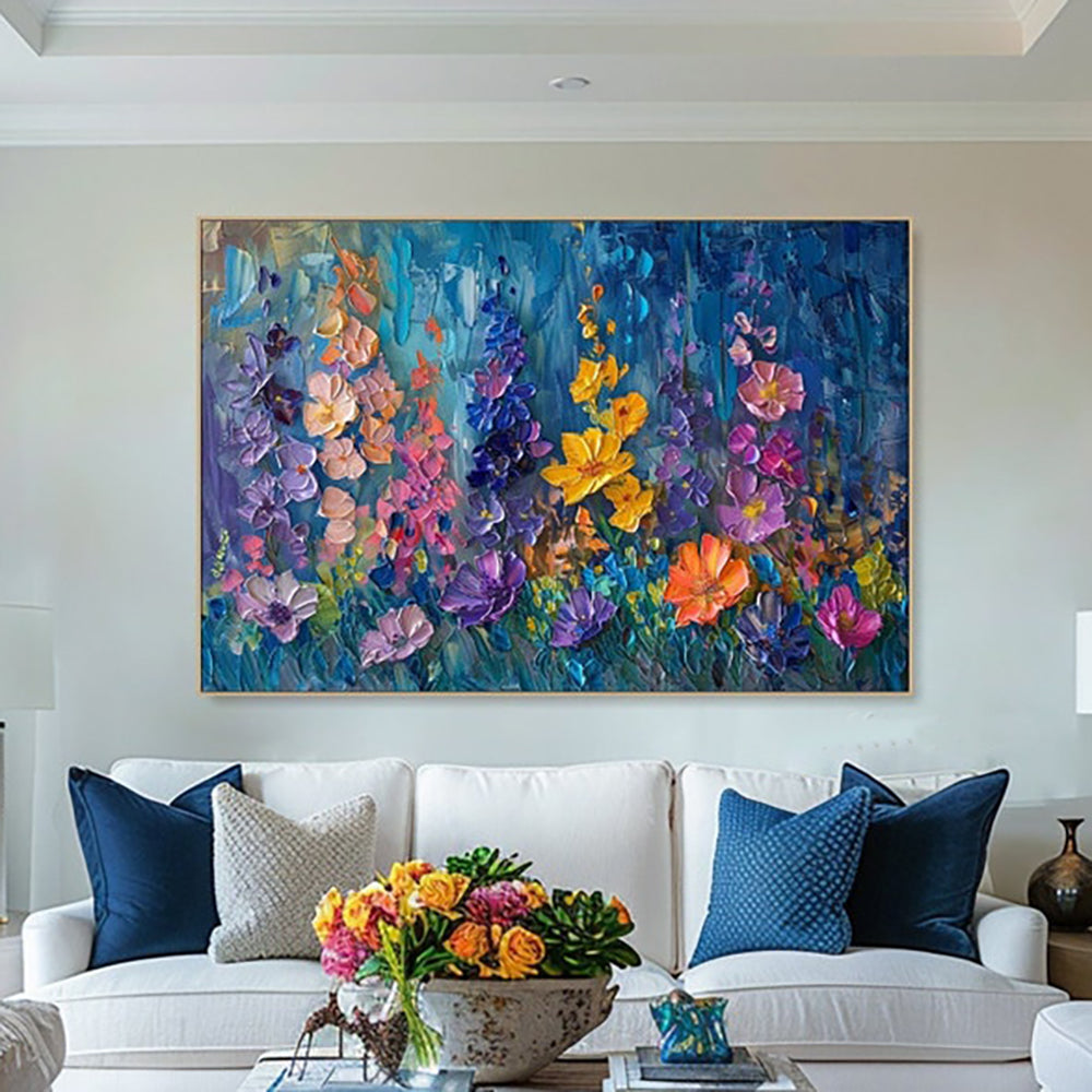 Handmade Oil Painting Canvas Wall Art Decoration 3D Thick Oil Flowers  Modern Abstract Texture For Home Decor Rolled Frameless Unstretched Painting