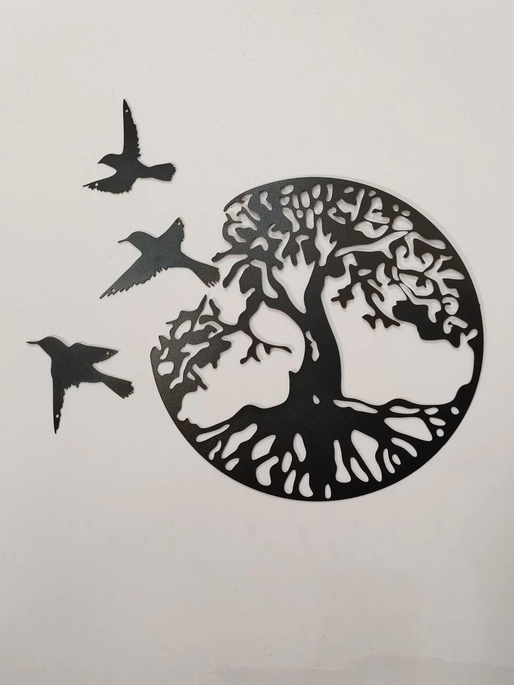 Tree of Life Metal Wall Art with Birds for Home Decor