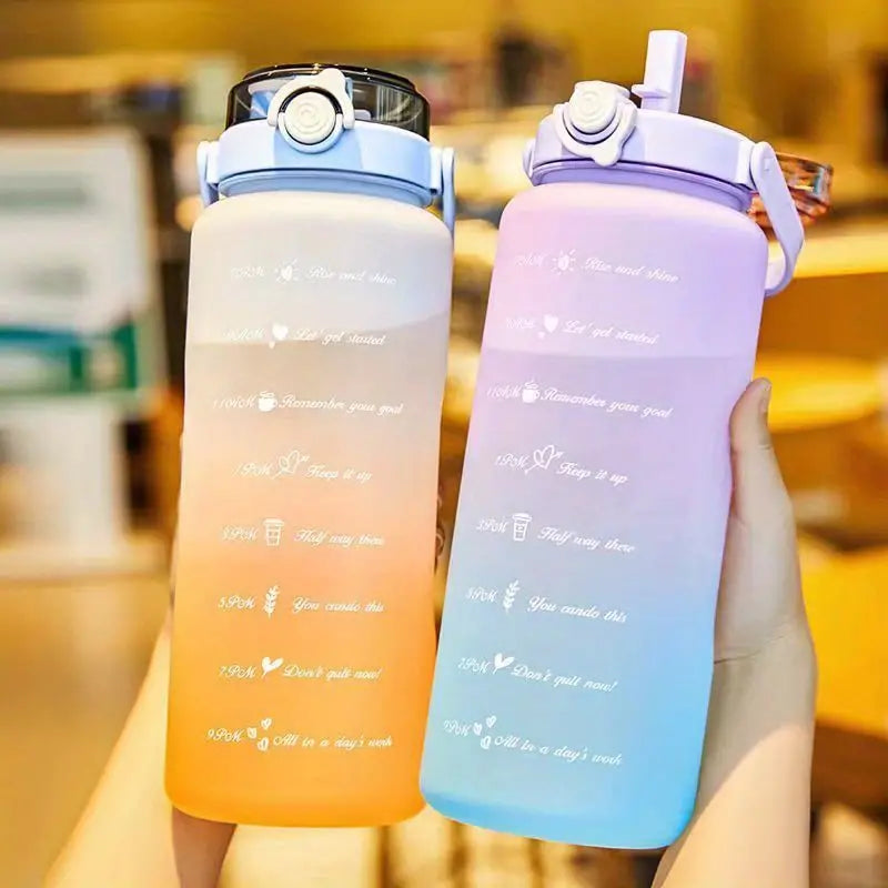 Motivational 67.7oz Water Bottle with Lid and Straw