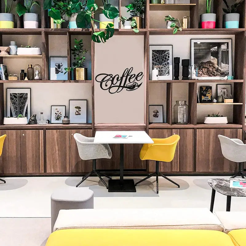Metal Coffee and Tea Bar Wall Art Sign for Kitchen