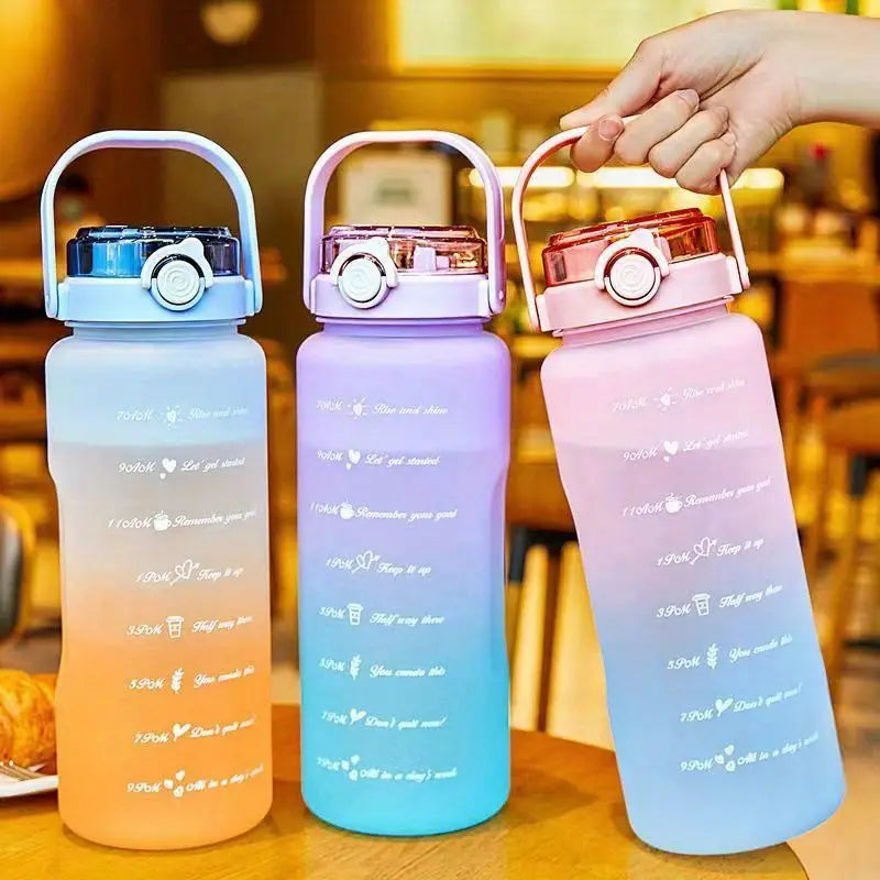 Motivational 67.7oz Water Bottle with Lid and Straw