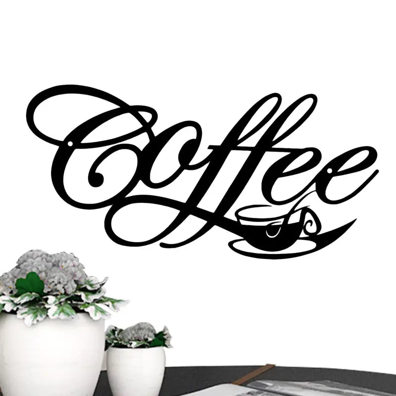 Metal Coffee and Tea Bar Wall Art Sign for Kitchen