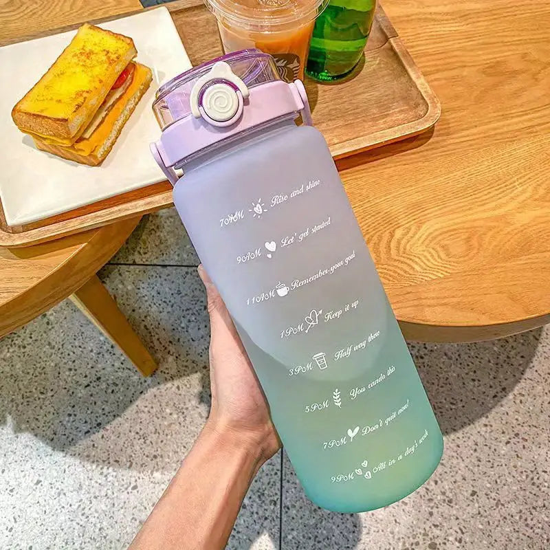Motivational 67.7oz Water Bottle with Lid and Straw