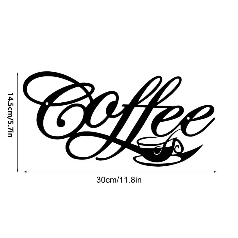 Metal Coffee and Tea Bar Wall Art Sign for Kitchen